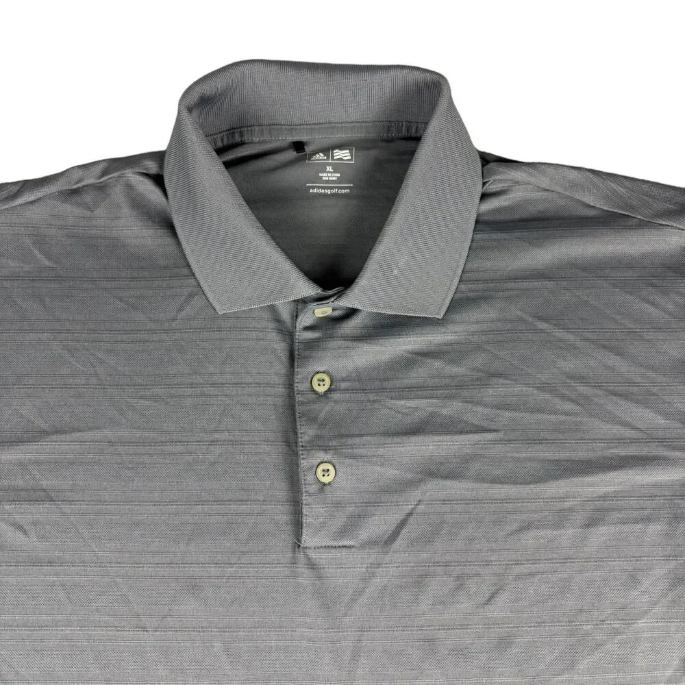 Adidas Polo Shirt Men's Extra Large Gray Short Sleeve Golf Stretch Performance